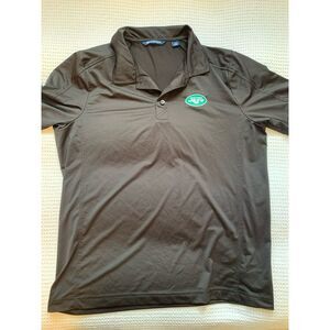New York Jets Mens Large‎ Black Performance Polo Football NFL
